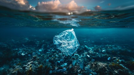 Garbage, plastic in the ocean.