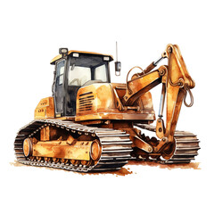 Watercolor trencher for digging isolated on a white background
