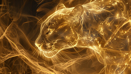 Golden Puma in Dreamland: A Sparklecore Masterpiece
