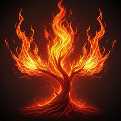 Fototapeta premium burning branchs, fire, flame,red