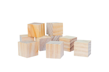 Wooden geometric shapes cube for conceptual design. Education game. isolated on a white background.PNG