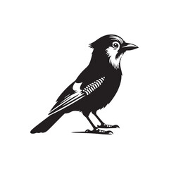 Fototapeta premium Galactic Ballet: Celestial Blue Jay Silhouette in Galactic Dance - Blue Jay Illustration - Blue Jay Bird Vector 