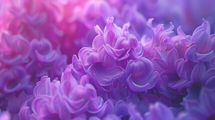 Extreme macro reveals the hyacinth's wavy allure, a dance of fluid forms and calming rhythms.