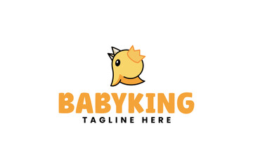 king baby chick mascot logo design for food and beverage company business