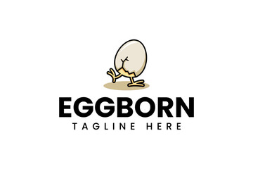 baby chick in crack egg mascot logo design for food and beverage company business