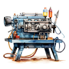 Watercolor welding machine isolated on a white background 