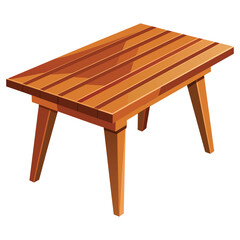 wooden table isolated on white