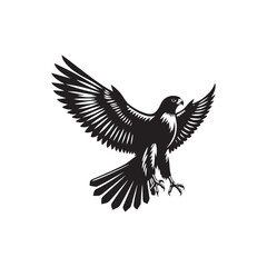 Wings of Freedom: Falcon Silhouette Gliding Through Cosmic Tranquility - Falcon Illustration
