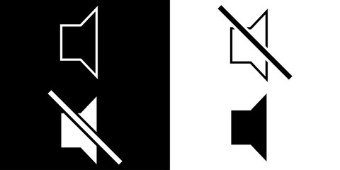 Silent, Muted Icon sets. Linear And Filled Ui, Web Icons. Vector Illustration Concept.