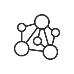 Chemical molecule of a substance, linear icon. Line with editable stroke