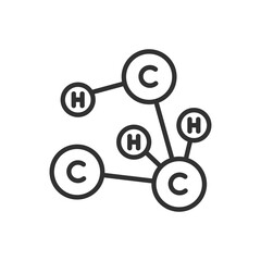 Structural chemical molecule of a substance, linear icon. Line with editable stroke