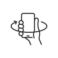 Spin smartphone, linear icon. Line with editable stroke