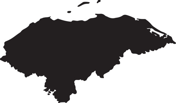 Honduras black map on white background vector Honduras map silhouette line country America map illustration