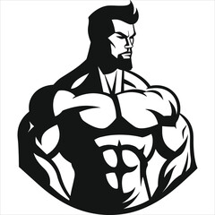 Gym logo fitness health vector muscle workout silhouette design fitness club