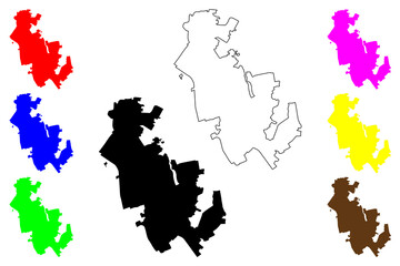 Lida city (Republic of Belarus) map vector illustration, scribble sketch Lida map