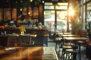 Blurred cafe scene perfect for background ambiance capturing essence of bustling coffee shop or restaurant with bokeh effect showcasing abstract interior atmosphere suitable for business dining
