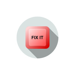 Fix it button icon isolated on transparent background