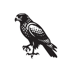 Whispers of Freedom: Hawk Silhouette Dancing with the Stars - Hawk Illustration
