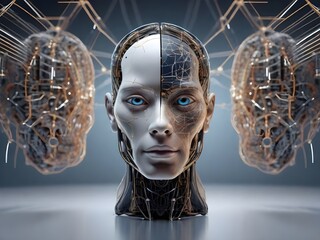 portrait of a person with a skull. generated with AI