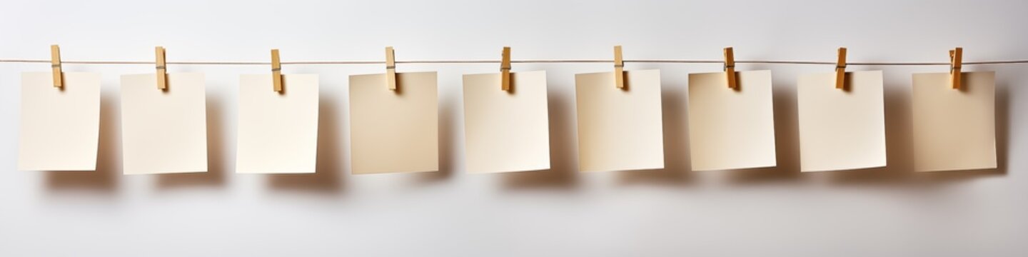 blank paper on clothesline