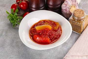 Hungarian lecho with bell pepper