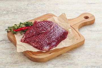 Raw beef machete steak for grill