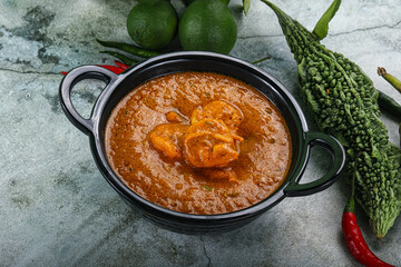 Indian cuisine - Masala with prawn