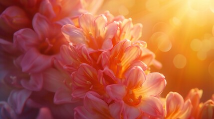 Sunlit Hyacinth: Close-up captures the flower basking in the warm rays of dawn, radiating tranquility.