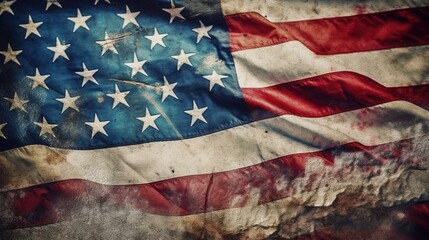 USA FLAG, TEXTURED,  - obrazy, fototapety, plakaty