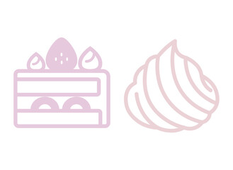 ショートケーキ　ホイップクリーム　アイコン