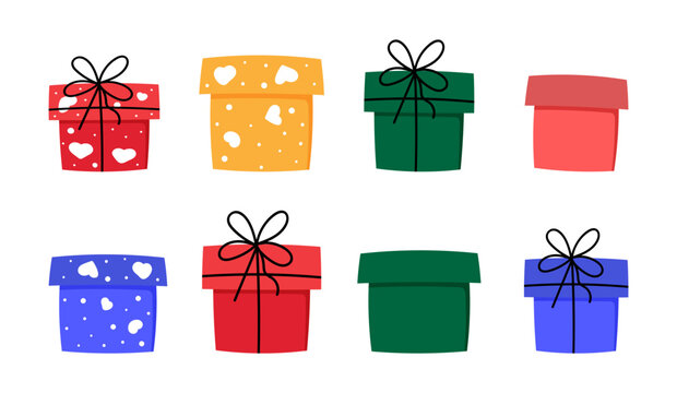 A set of gift boxes. Vector illustration