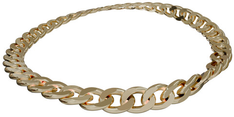 Cuban Rhapsody: Witness the flow of movement in this 3D dance of gold. Intertwined Cuban chains form a dynamic circular frame, captivating the eye.