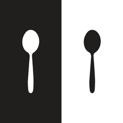 kitchen spoon cutlery utensil silverware food silhouette vector illustration