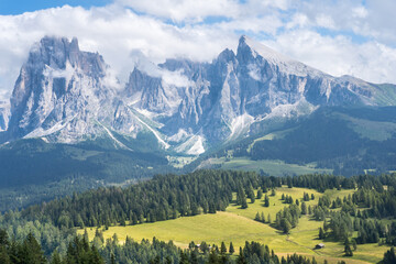 Seiser Alm (Alpe di Siusi), South Tyrol, Italy. - obrazy, fototapety, plakaty