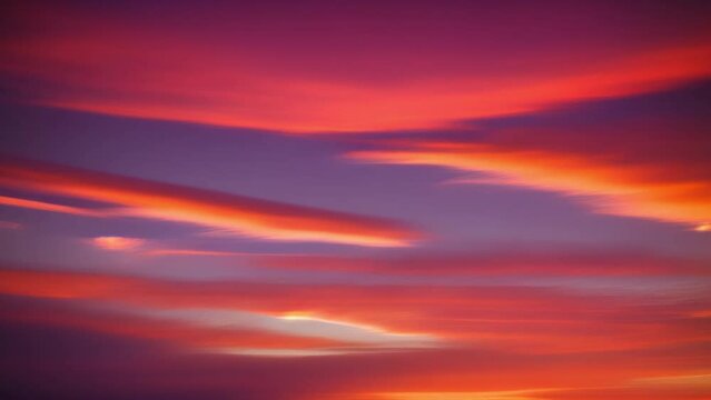 The magic of a sunset like never before in this stunning time lapse, where the sky becomes a kaleidoscope of colors, blending into a mesmerizing dance of clouds.
