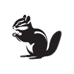 Cosmic Connections: Enigmatic Minimallest Chipmunk Silhouette in Celestial Beauty - Chipmunk Illustration
