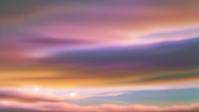 Vivid pastel clouds streak gracefully through the heavens, painting a breathtaking canvas in this mesmerizing time-lapse.
