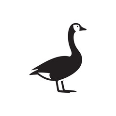 Serene Simplicity: The Minimallest Goose Silhouette Elegance - Goose Illustration
