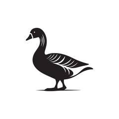 Ethereal Elegance: Minimallest Goose Silhouette in Timeless Beauty - Goose Vector
