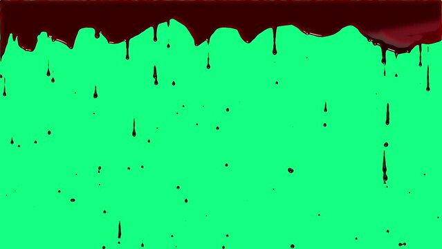  Halloween Bloody Text Animation on green screen .