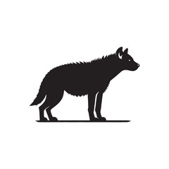 Enigmatic Essence: The Essence of Minimallest Hyena Silhouette Mystery - Hyena Illustration
