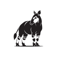 Harmonious Shadows: Okapi Silhouette Blend in Artistic Minimalism - Okapi Silhouette
