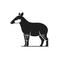 Whispering Beauty: Okapi Silhouette Resonating in Minimal Charm - Okapi Silhouette
