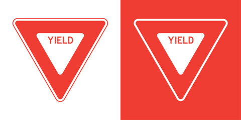 vector yield traffic signs