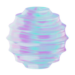 Twisted Sphere 3d icon isolated White Background 3d rendering