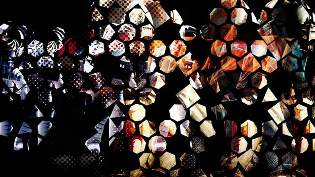 Abstract Mosaic of Neckties with Varying Patterns and Textures