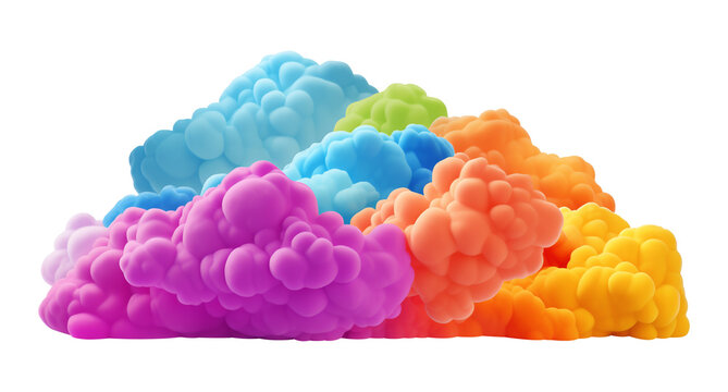 Colorful Cloud Isolated on Transparent Background
