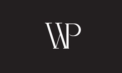  WP, PW , P , W, Abstract Letters Logo