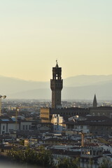 Fototapeta na wymiar Scorci di tramonto estivo su Firenze