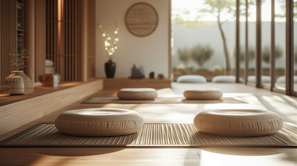 Cozy meditative room for yoga, mindfulness and quiet contemplation.